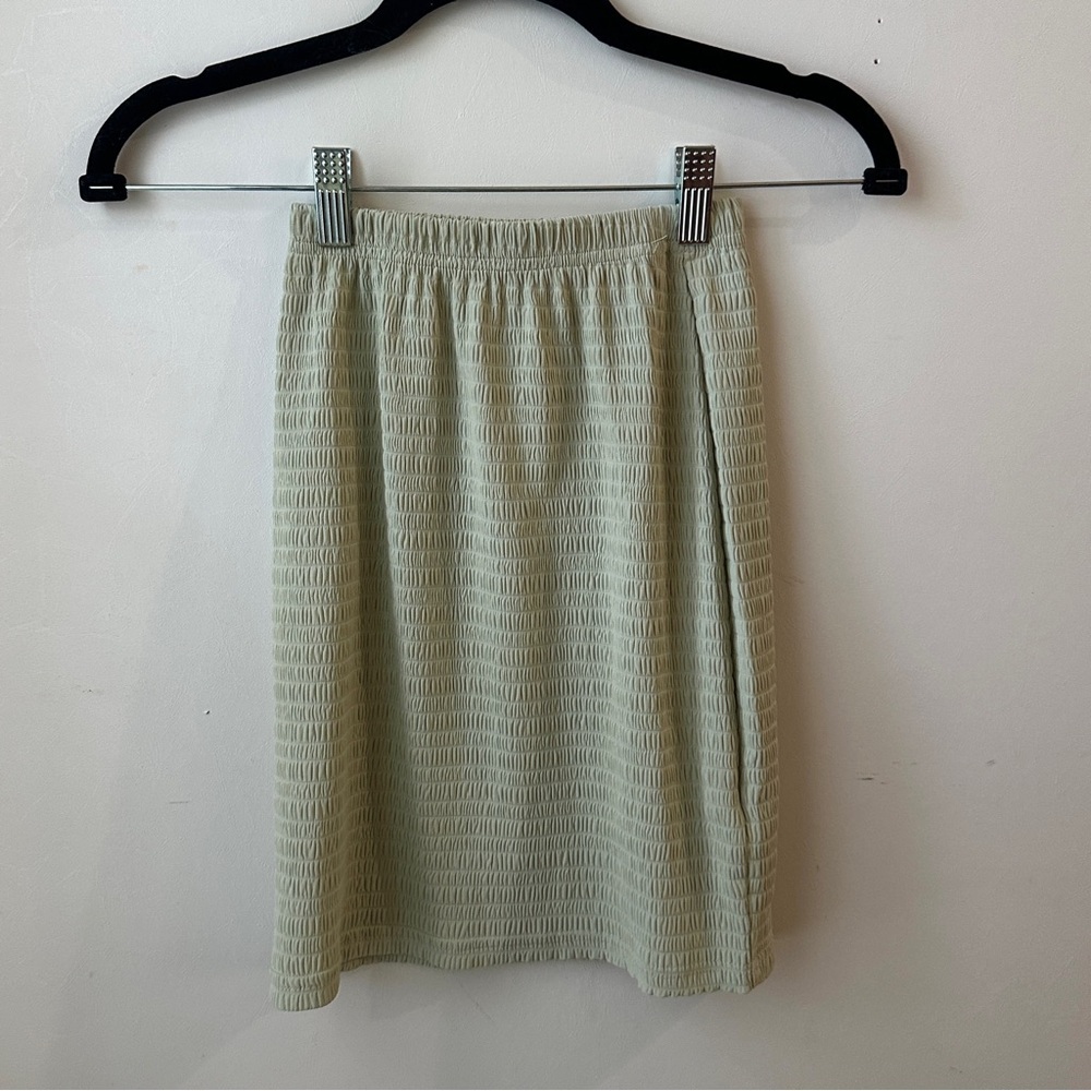Textured Mini Skirt - Light Sage